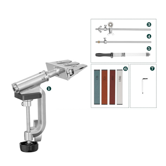 Aiguiseur de Couteaux Professionnel avec 4 Meules - Rotation à 360° et Matériaux Haut de Gamme